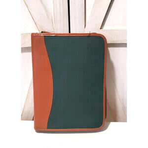 Day-Ttimer Dayrunner Green Canvas Fabric 7 Ring Planner Binder